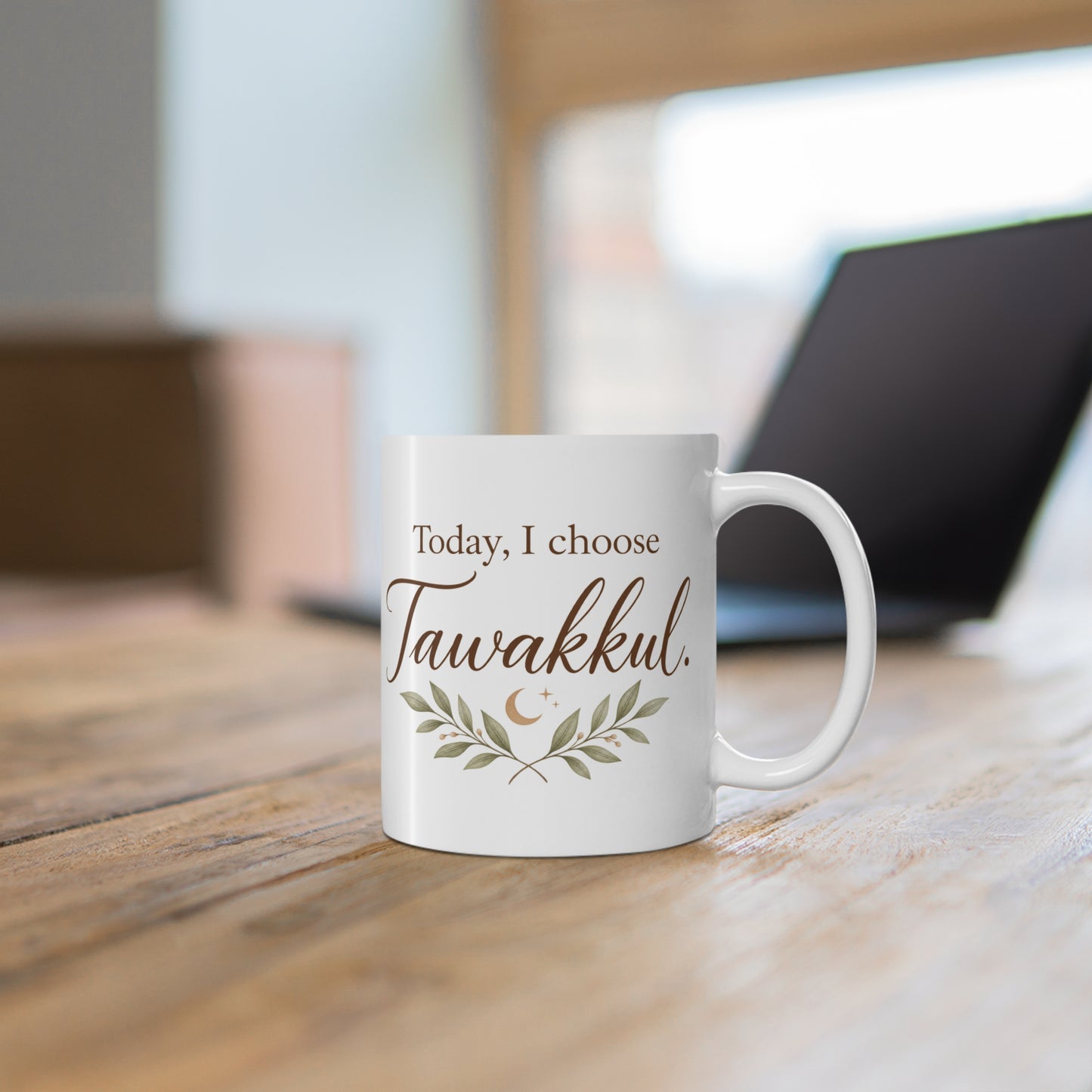 Tawakkul Ceramic Mug — "Today, I Choose Tawakkul" Inspirational Islamic Coffee Cup