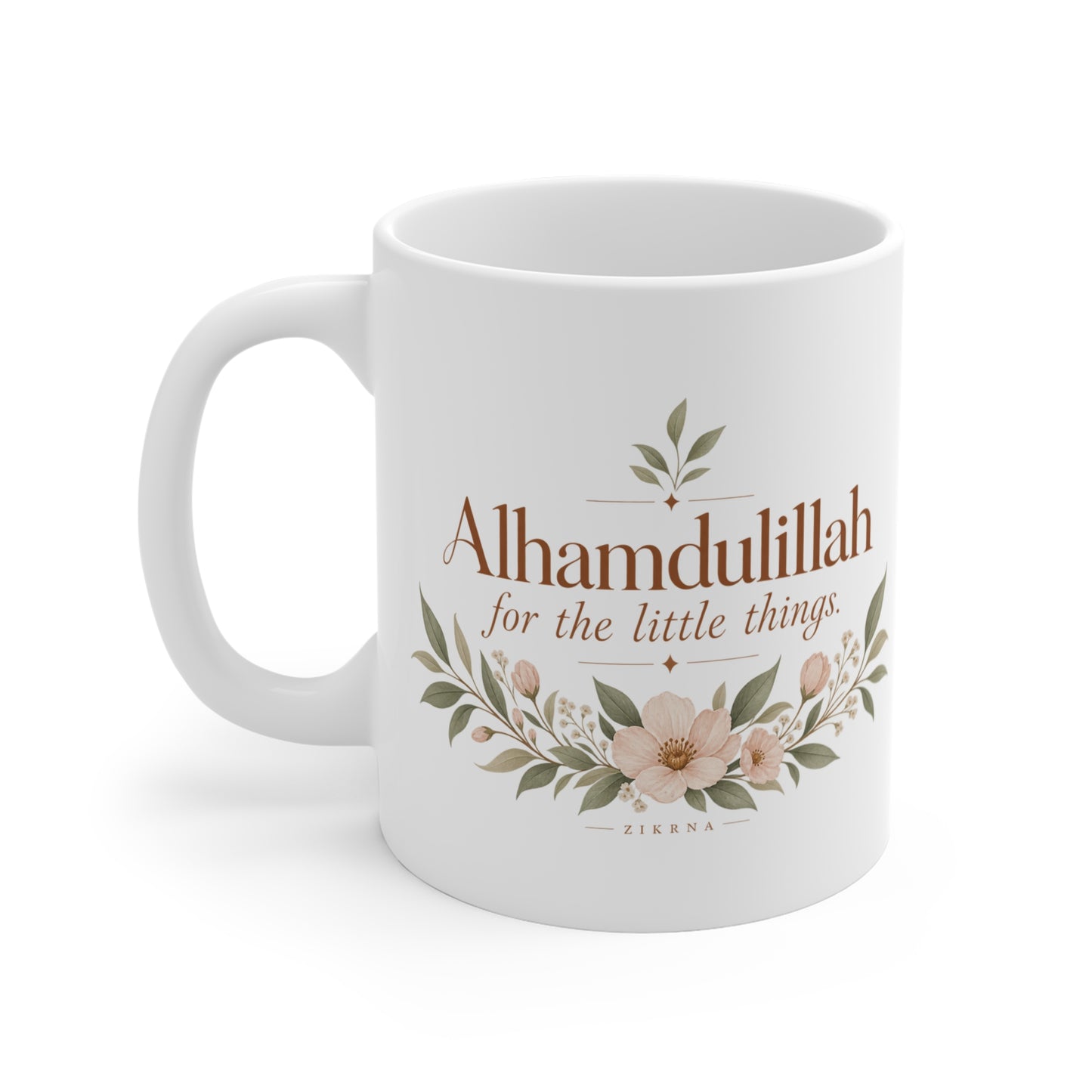 Mug — "Alhamdulillah for the Little Things" Floral Ceramic Coffee Cup